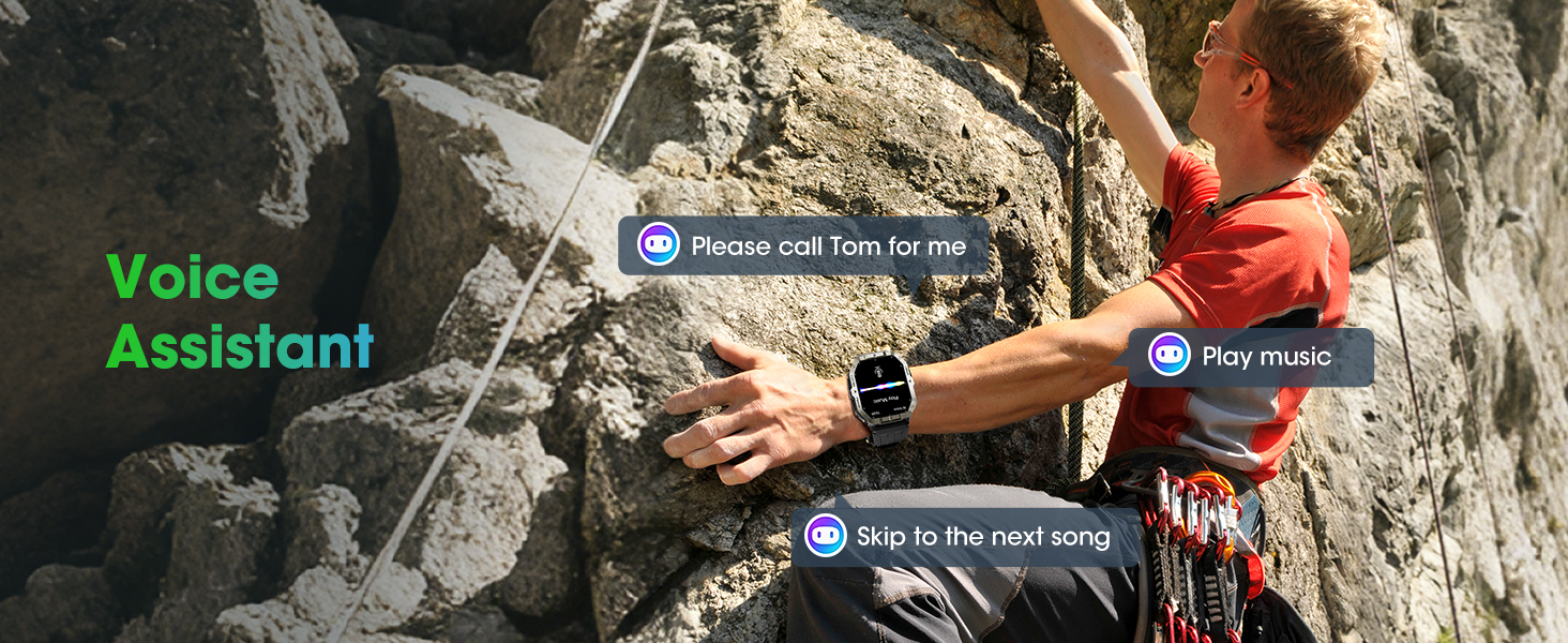 Military Smart Watch Built-in GPS, Bluetooth Calling, for iPhone & Android Phones