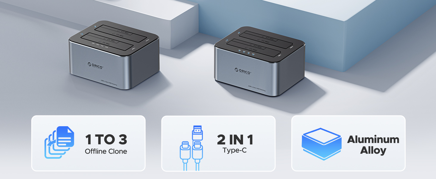 ORICO 80TB USB C to SATA I/II/III 4 Bay External Hard Drive Enclosure Docking Station for 2.5 or 3.5