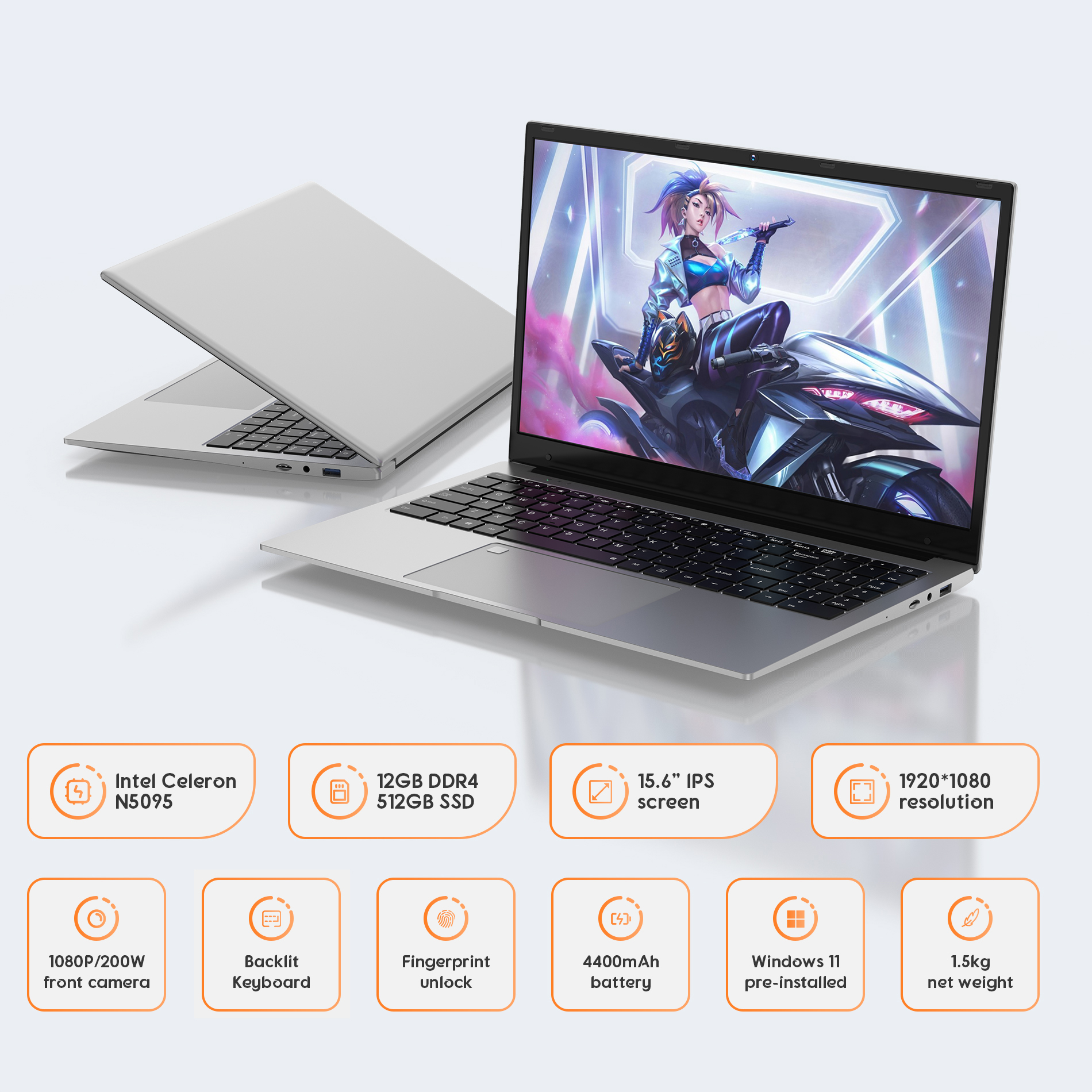 Mini Laptop 7 Inch Touch Screen 12GB RAM Dual Band WiFi Notebook Computer
