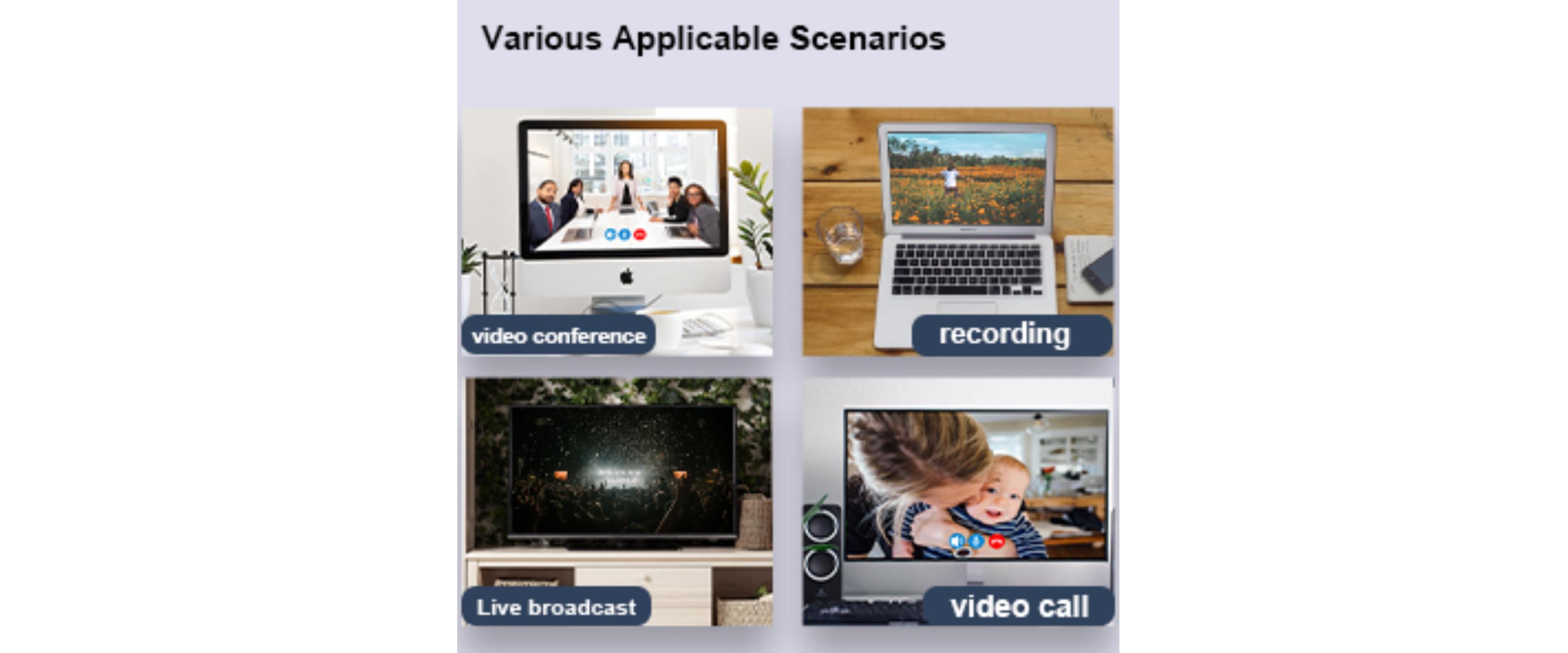 Webcam multi usage scenarios