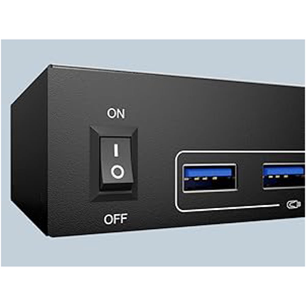 ON/OFF Switch Restart HDMI KVM with one click, no need to unplug and plug cables back and forth.