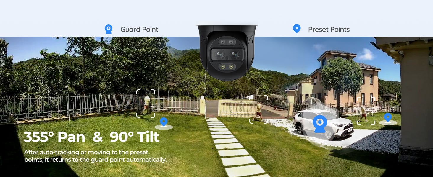 REOLINK 4K PTZ Auto-Track PoE IP Camera with Dual-Lens, Auto 6X Hybrid  Zoom, 355° Pan & 90° Tilt, Human/Vehicle/Pet Detect, Color Night Vision for  Outdoor Surveillance 