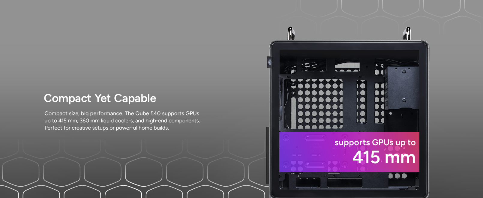 Cooler Master QUBE 540 Stardust Iron ATX Mid-Tower PC Case 