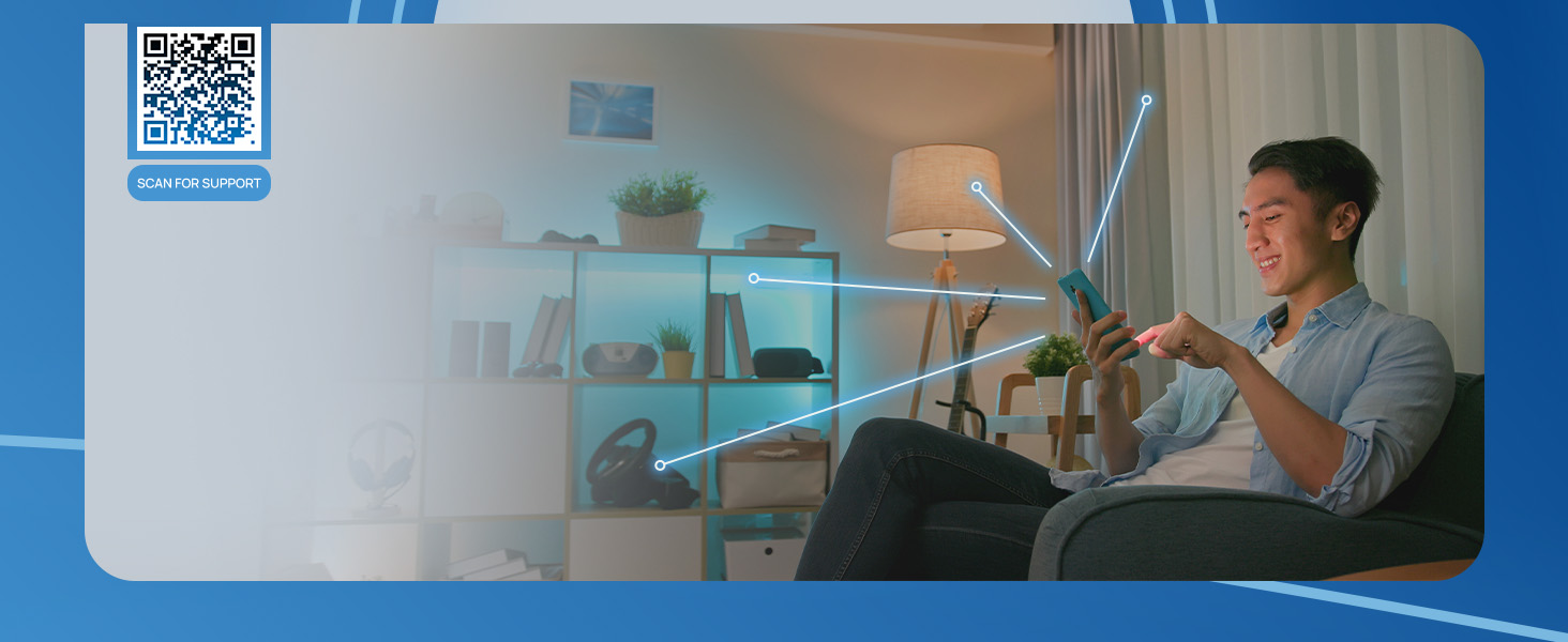 Man on his phone sitting on a couch