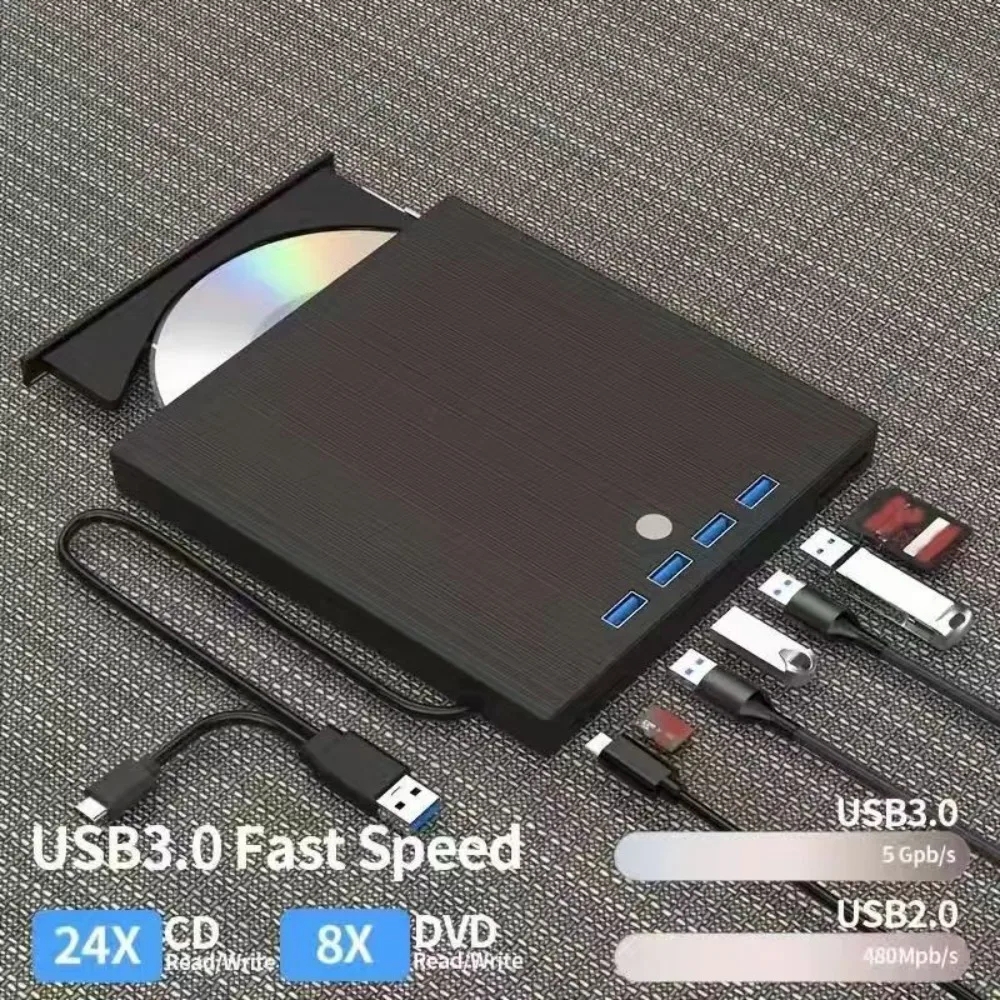 Jansicotek External CD/DVD Drive 9-in-1