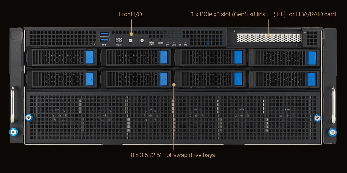 ASUS ESC8000-E11-3W10G 4U 8-GPU AI Deep Learning Server