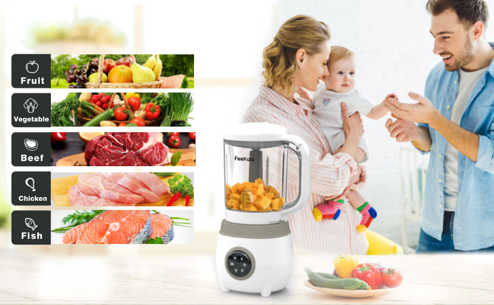 Feekaa Baby Food Blender, Baby Food Maker Steamer and Blender, 6