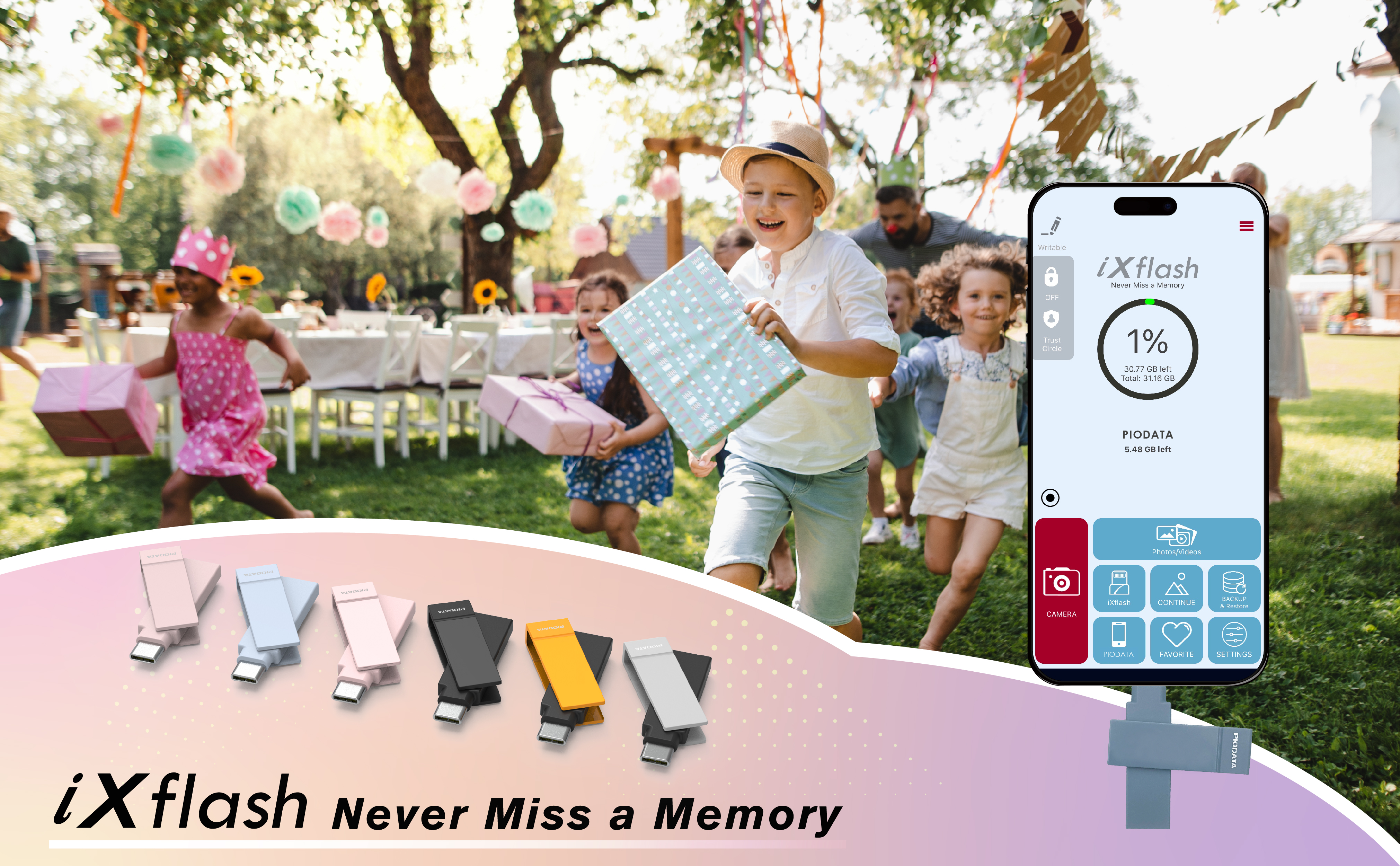 PioData iXflash A to C Mobile Flash Drive