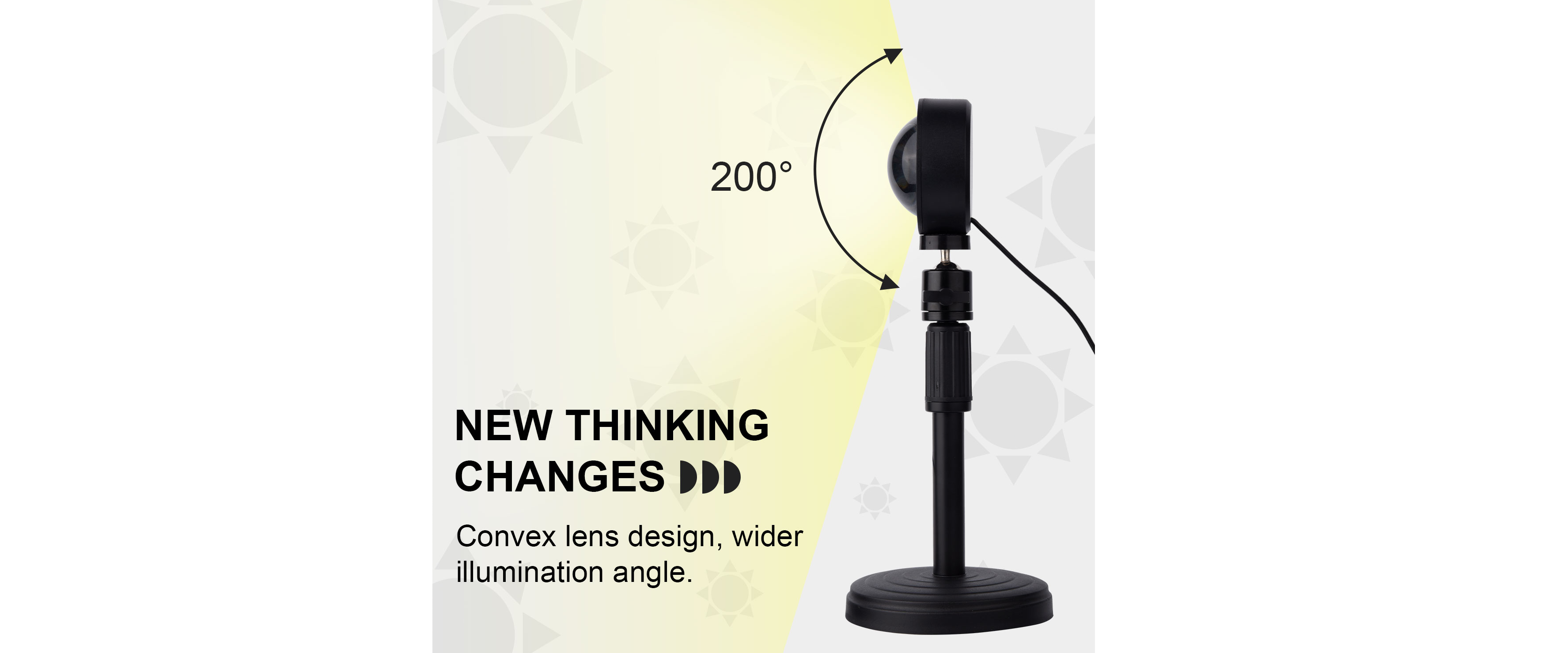 sunset lamp 200 degree wide projection angle