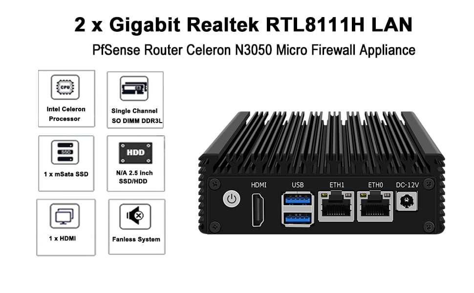 2 x Gigabit Realtek RTL8111H LAN