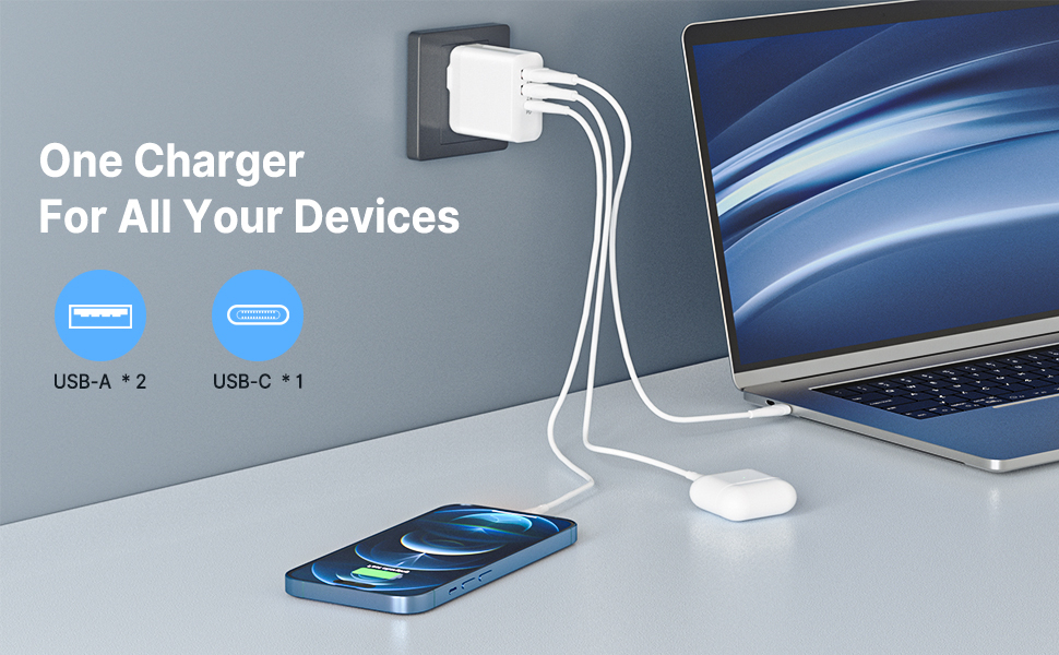USB C Wall Charger Fast Charging - Support Power Deliver Charging Simultaneously