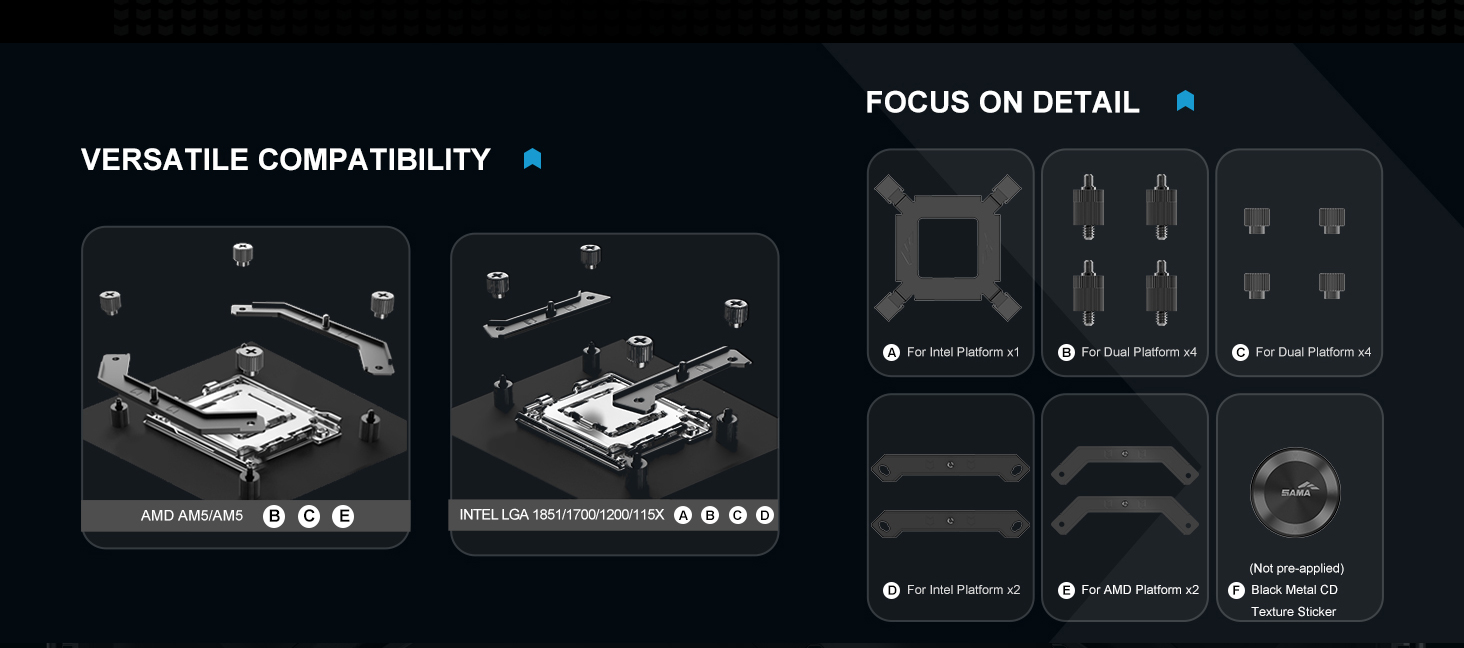 SAMA A40 Single-Tower CPU Air Cooler Black