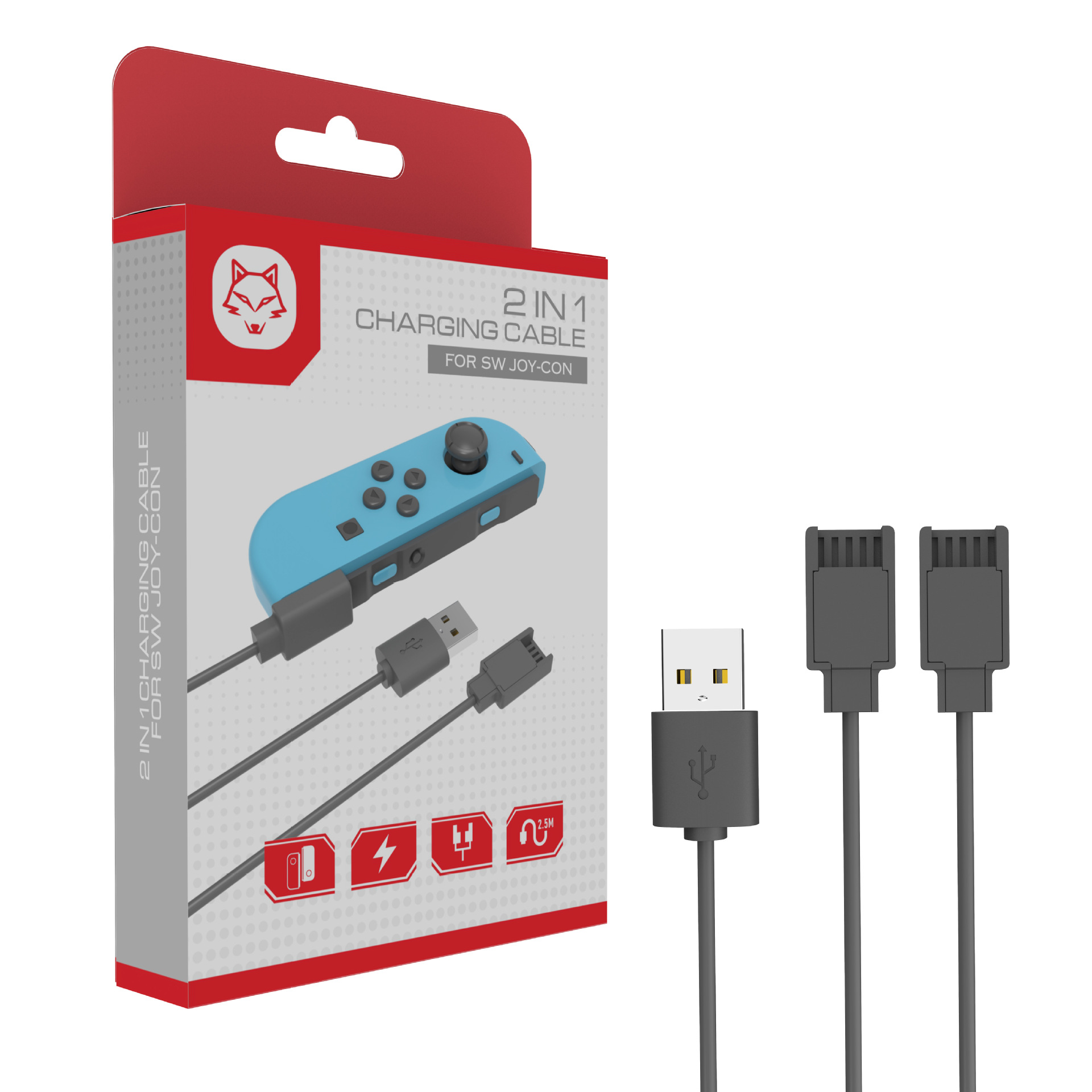 2 in 1 Charging Cable for SW Joy-Con