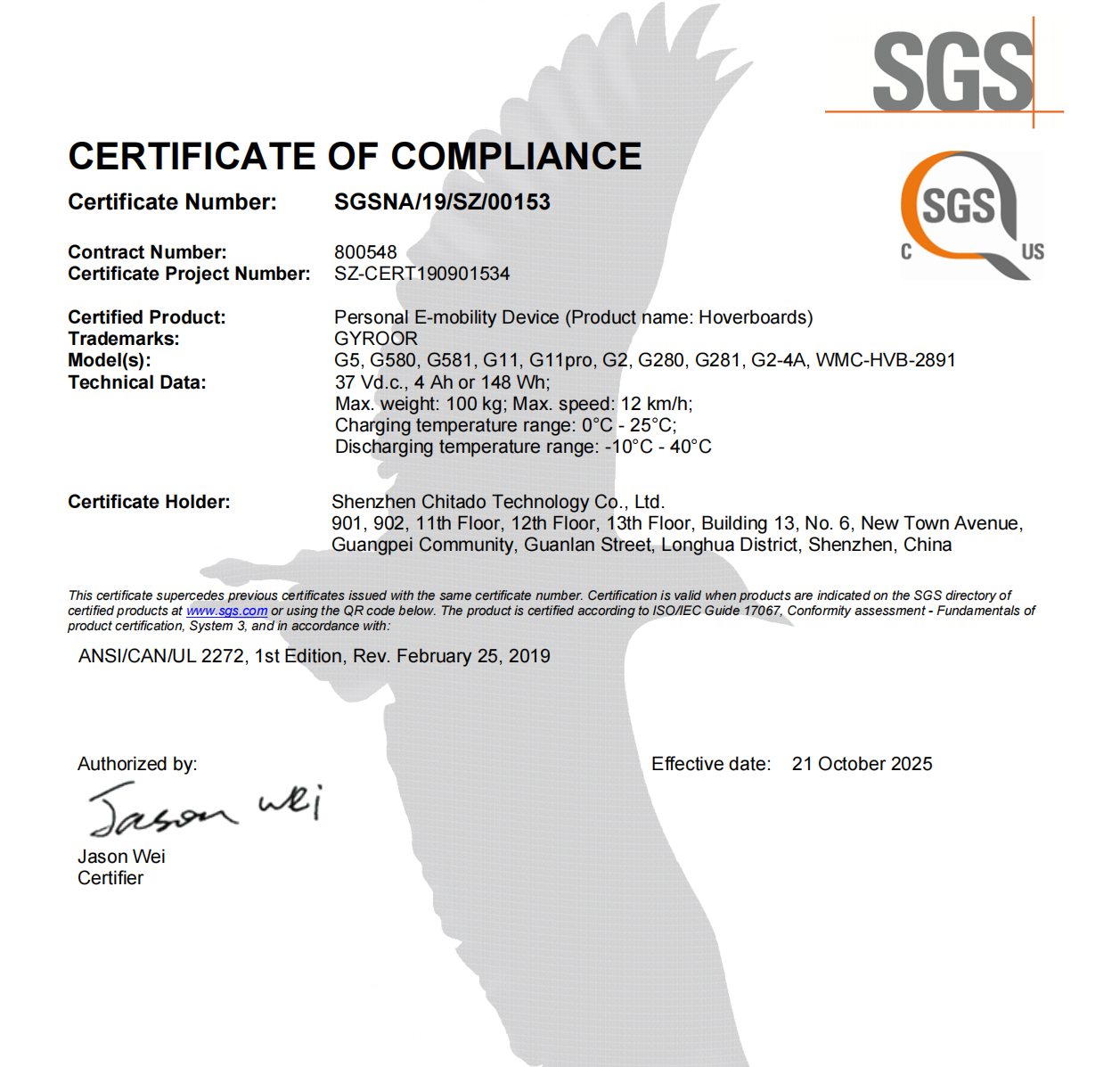 G2 Hoverboard UL-Certified