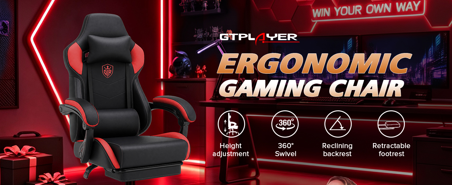 Gaming Chair with Footrest