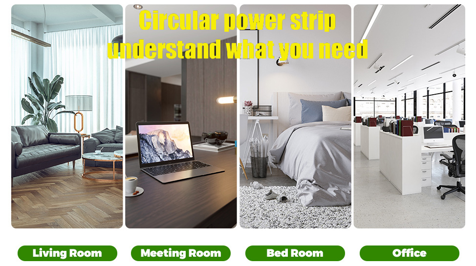 Power Strip, Wireless Charger 40W EU US Plug Surge Protector,Desktop Charging Station