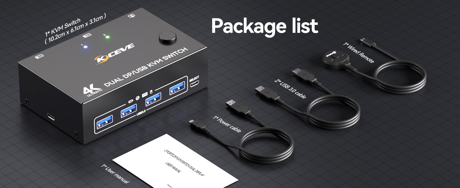 Button Switching/Wired Remote Control (Hides cables easily for a tidy desktop)