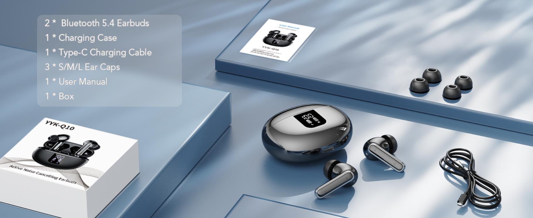 Wireless Earbuds Bluetooth 5.4 Earphones in Ear with Dual Noise Cancelling Mic