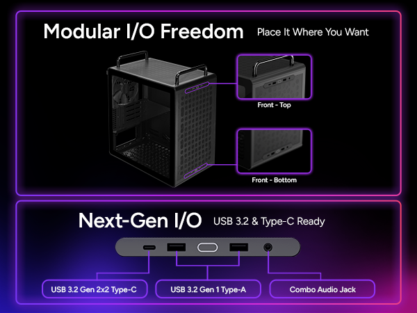 Cooler Master QUBE 340 Micro-ATX Compact -Tower PC Case  - Black