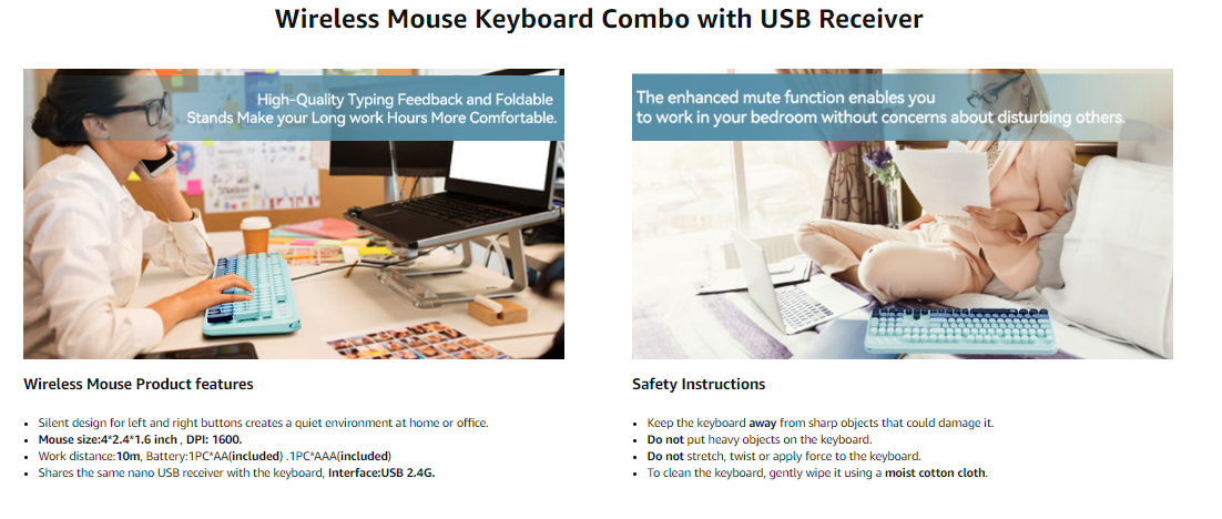 Wireless keyboard and mouse kit