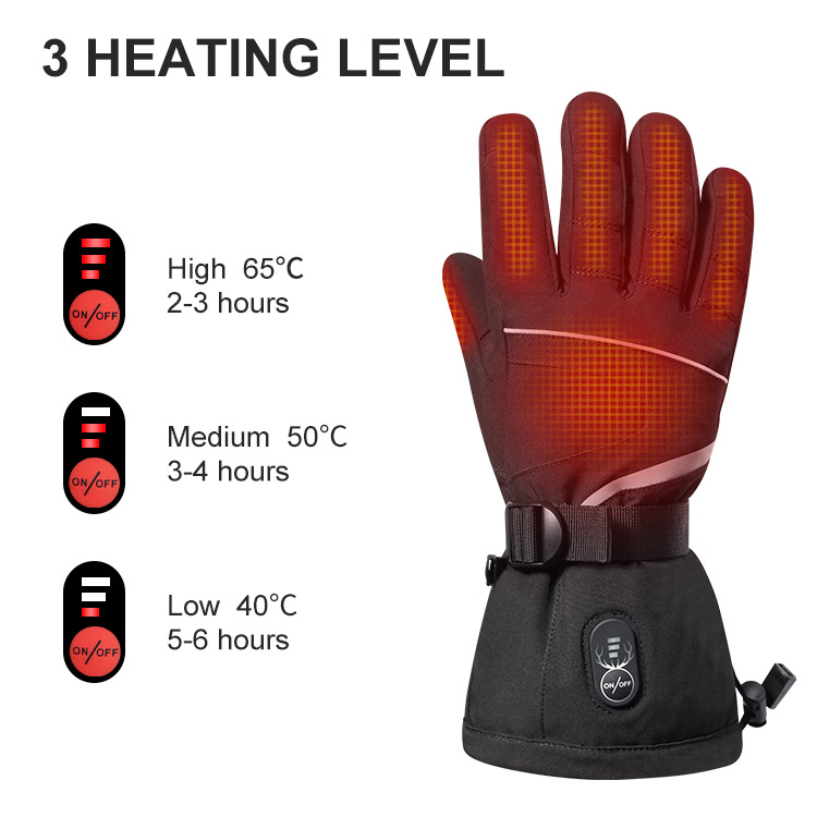 Begleri Heated Gloves For Men & Women - 7.4V Rechargeable, 5 Heating Levels, Waterproof & Touchscreen Compatible