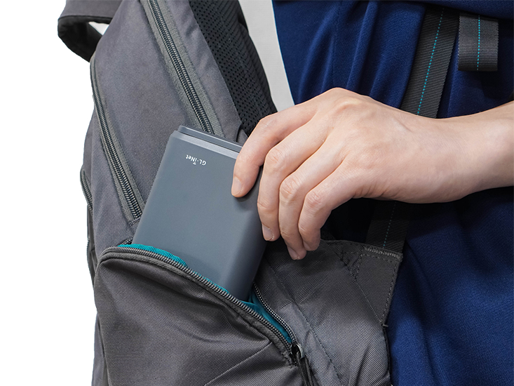 GL.iNet GL-AXT1800 Slate AX Pocket-Sized Wi-Fi 6 Travel Router 