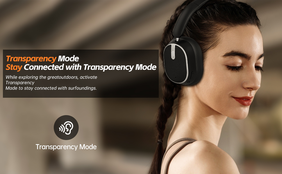 Hybrid Active Noise Cancelling Bluetooth Headphones,Bluetooth 6.0 Over Ear Wireless Headphones