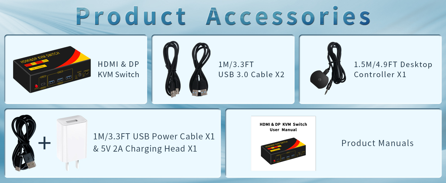 2*Displayport + 1*HDMI KVM Switches 3 Monitors 2 Computers, 8K@60HZ Triple Monitor KVM Switch