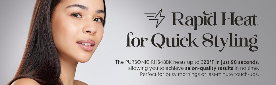 Pursonic RHS48BK USB Rechargeable Cordless Hair Straightener