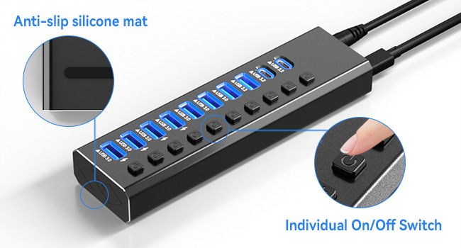 Powerful and safe  More devices can be used and the hub delivers faster and more consistent power.