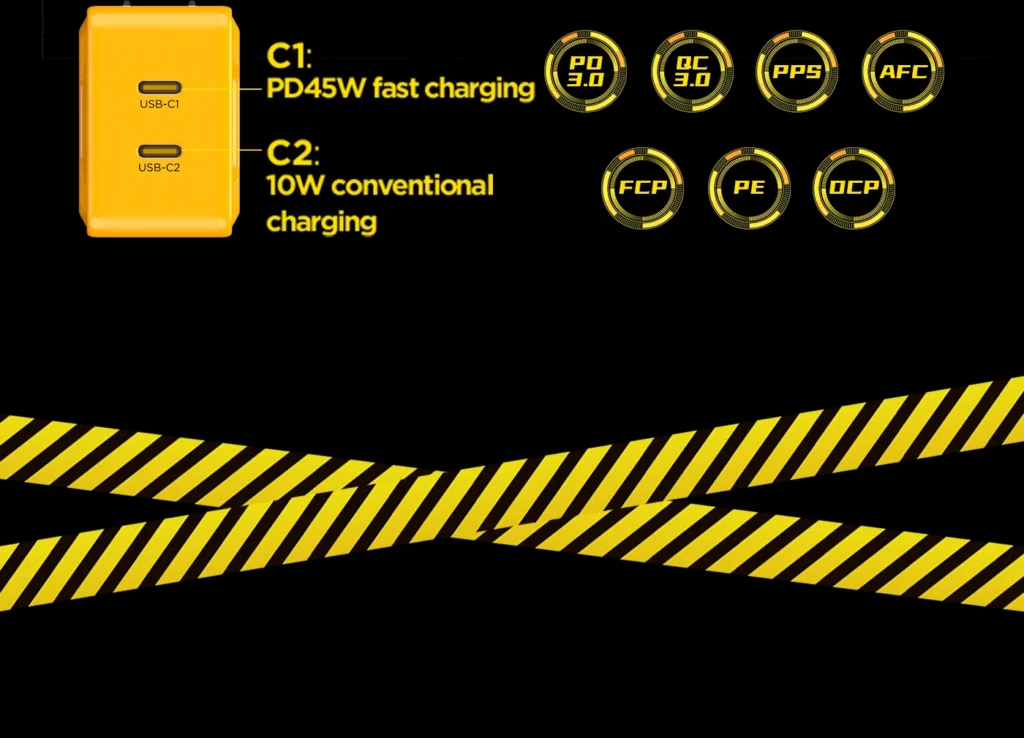 PISEN Mecha 45W 2-Port Fast Charger (US)