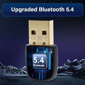 Bluetooth 5.4 Adapter PC, Bluetooth 5.4 USB Wireless Adapter for PC Windows 11/10/8.1/7