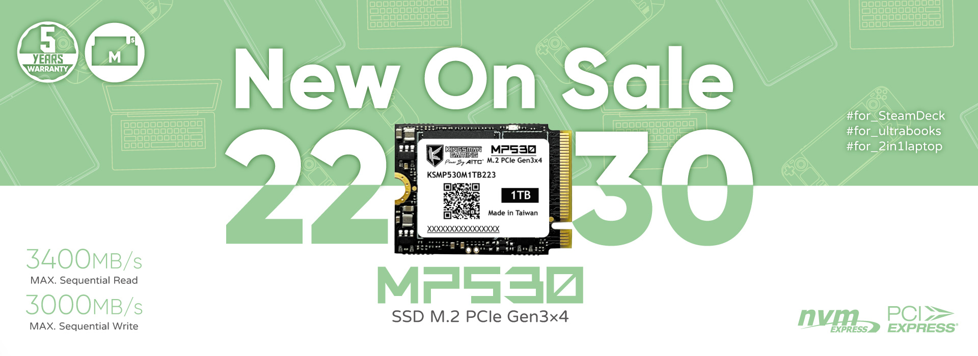M.2, 2230, NVME, PCIE, STEAM, SSD, Gen3, macA1708