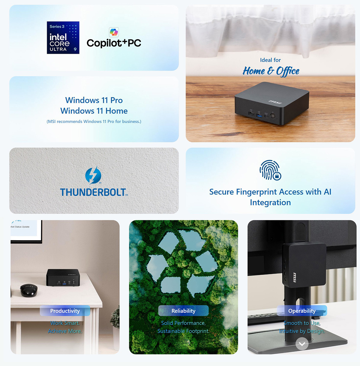 MSI Cubi NUC AI+ 3MG mini PC Barebone