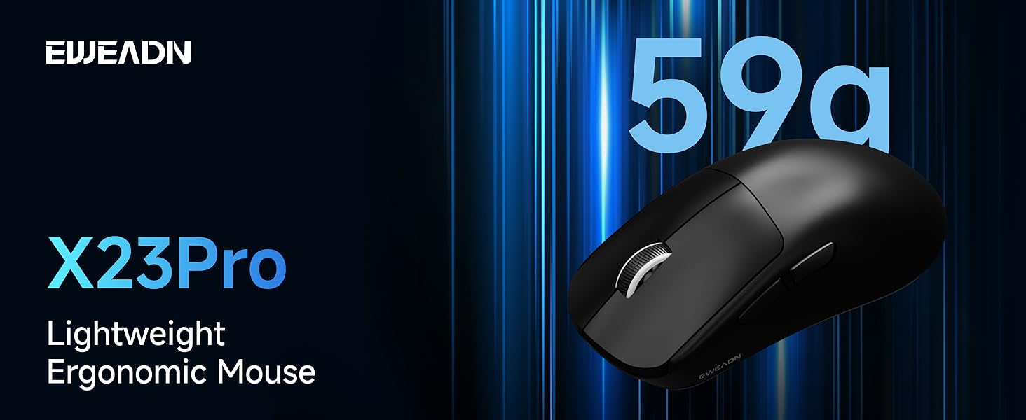 Wireless Gaming Mouse, PAW3311 Sensor, 49g Lightweight Mouse, 12000 DPI, 2.4G/BT5.0/USB-C Tri-Mode G