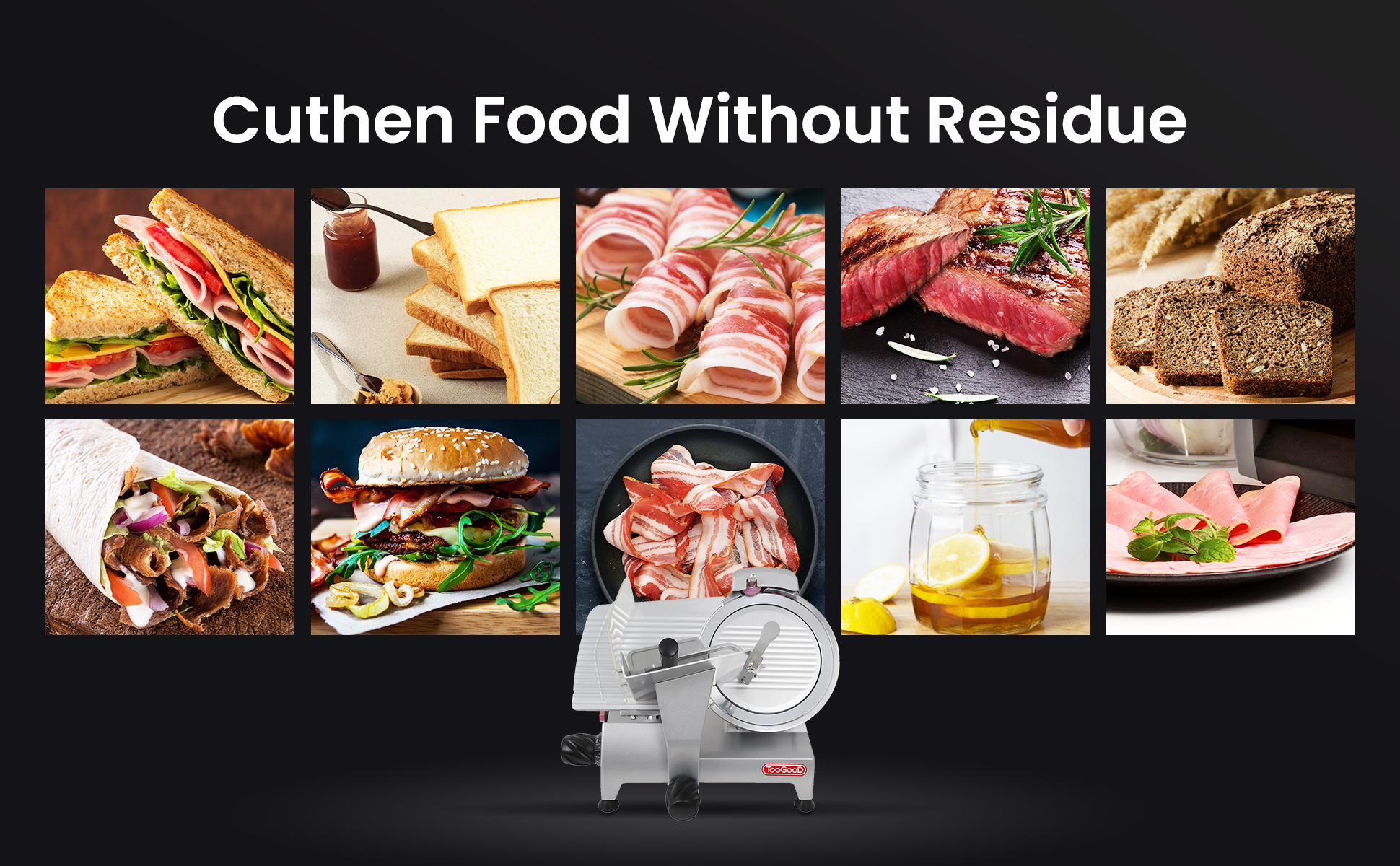 Toogood Premium Commercial Slicer 180w, 1/4 HP Electric Meat