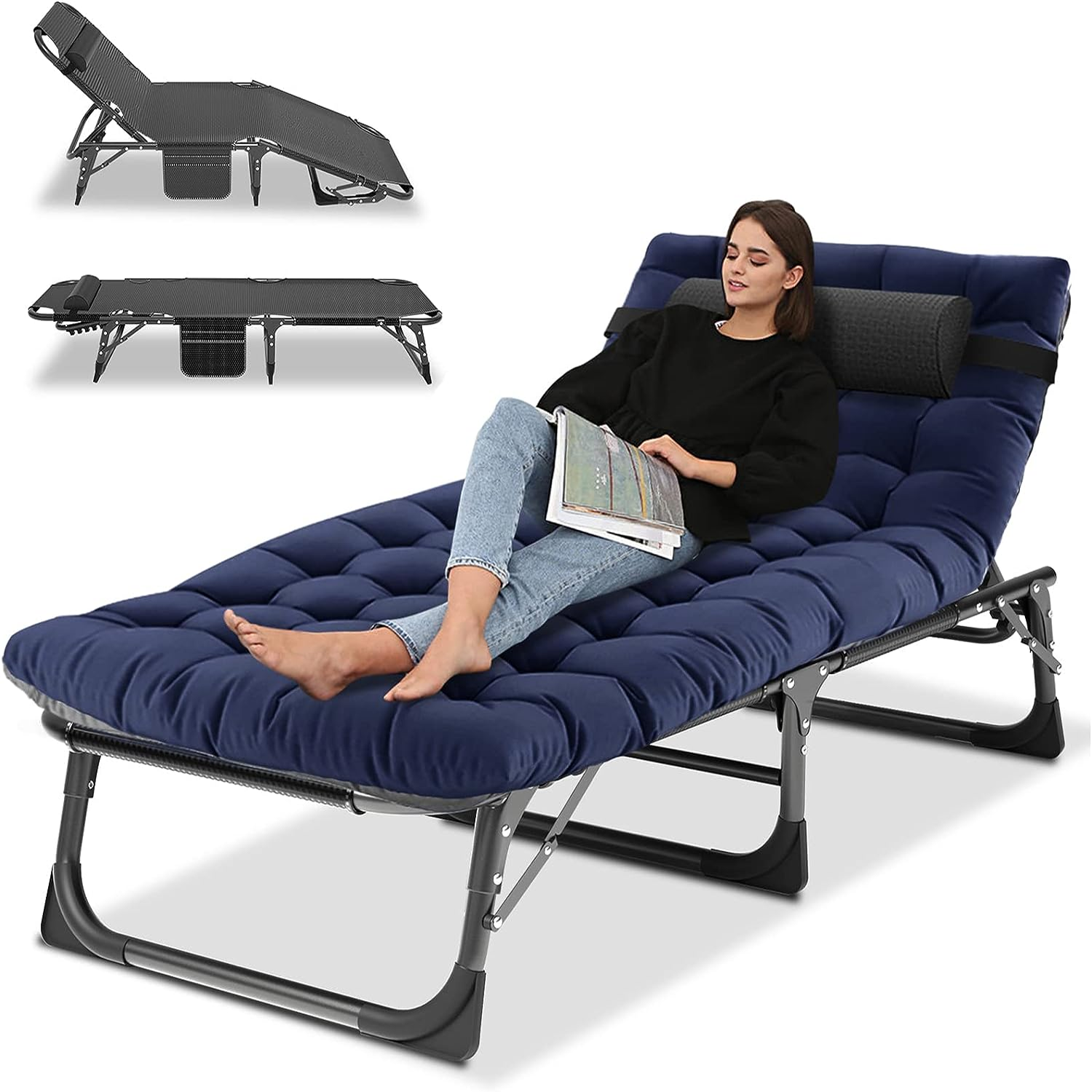 LILYPELLE Folding Camping Cot, Heavy Duty Sleeping Cots with Carry Bag