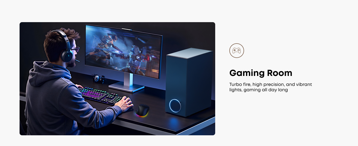 Ergonomic Rechargeable Mouse with Jiggler, Bluetooth + 2.4G Wireless + Wired (3 in 1) Connection, Ma