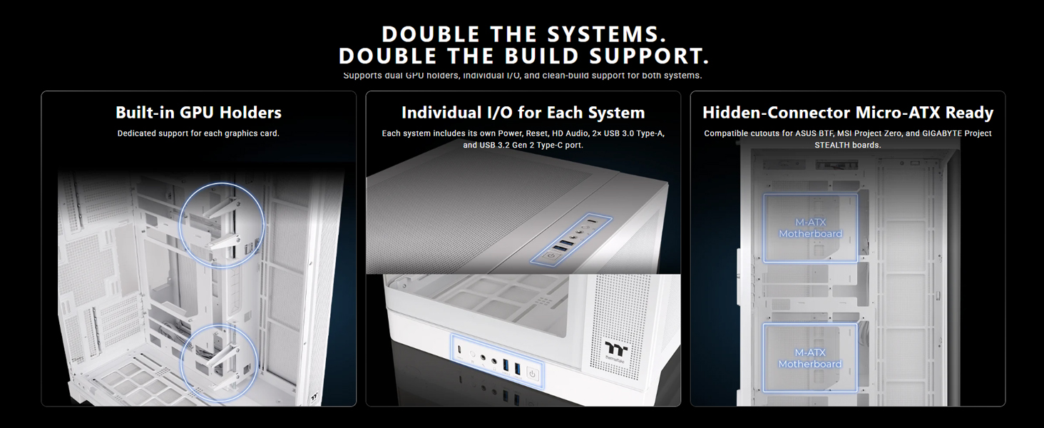 Thermaltake CAPO X Dual System Chassis - Snow