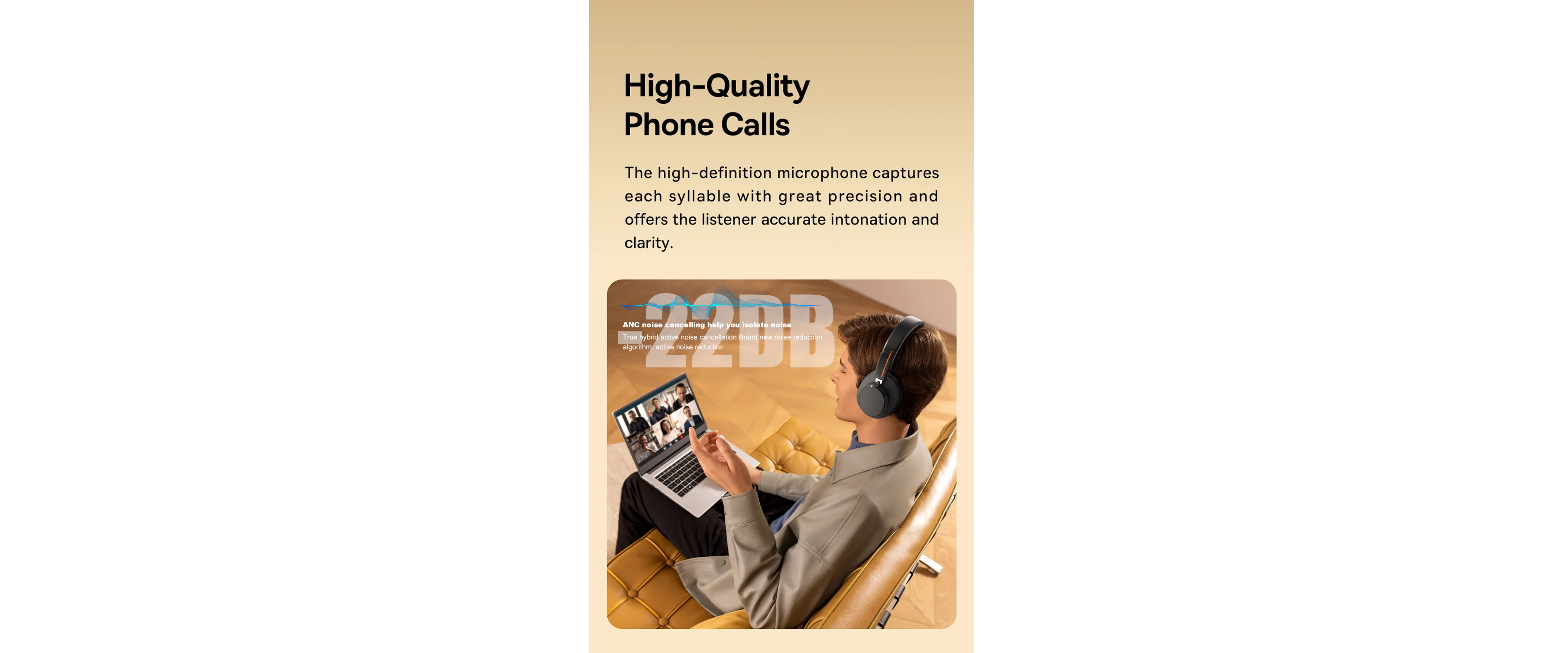 EACH ANC500 | 22dB ANC, HD mic, clear calls