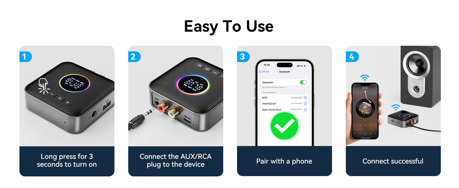 1. Upgrade your audio devices as Bluetooth Transmitter Receiver both at home or in car. Just enjoy y