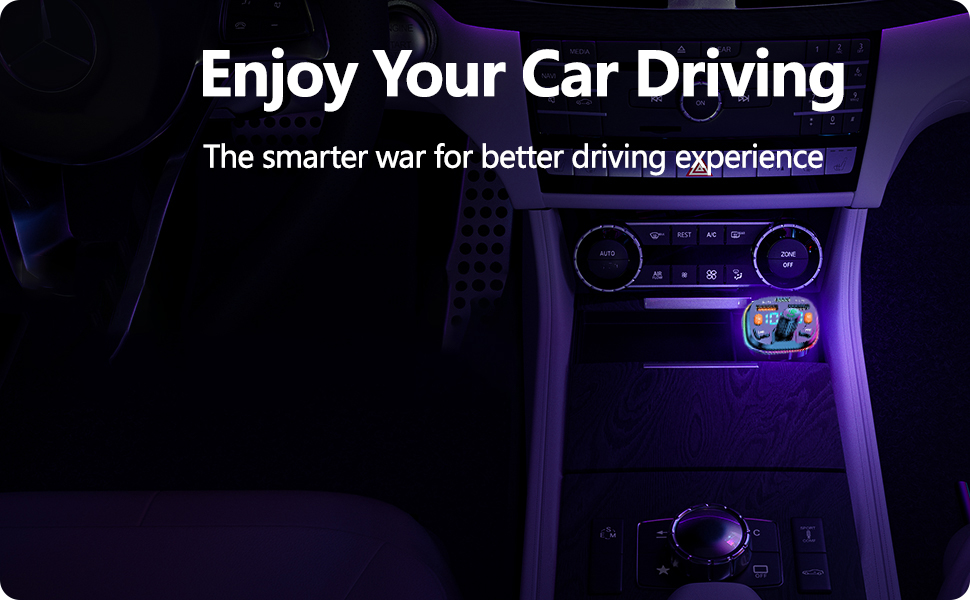 Connect car radio and this Bluetooth adapter via the FM channel. Then you can enjoy music from Blue