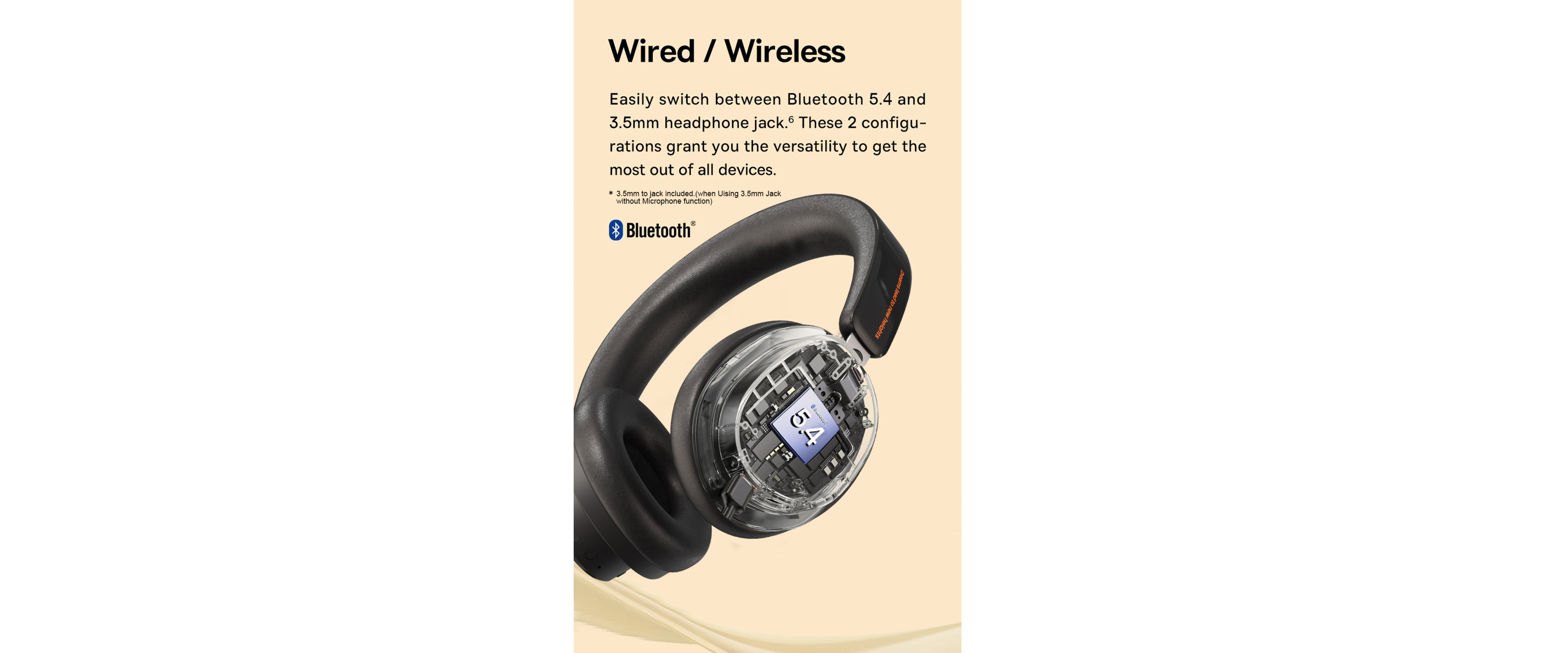 INMISS ANC500 | Wired & wireless dual mode, BT5.4, 3.5mm jack