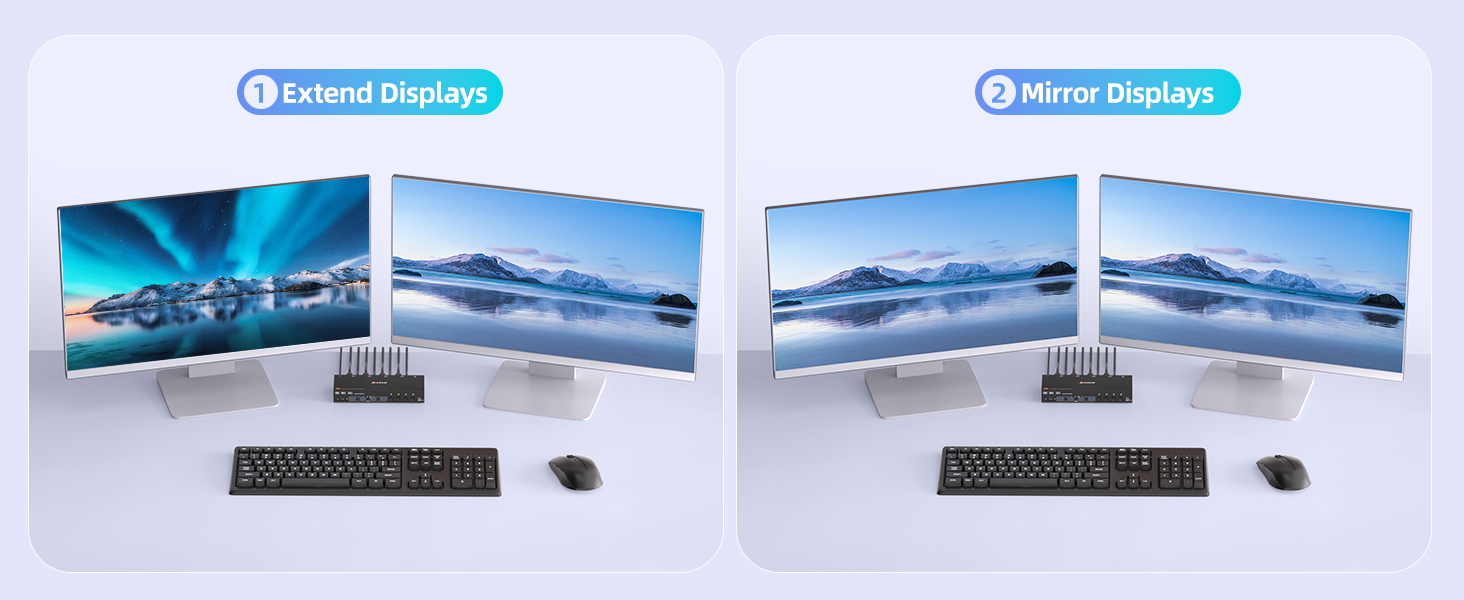 Each computer needs 1 HDMI cable + DP cables + 1 USB cable to connect the KVM switch. HDMI + DP conn
