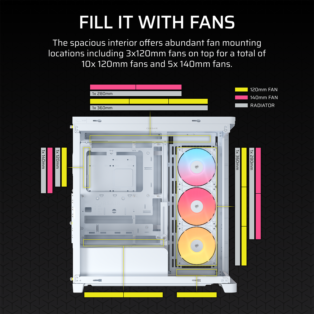 CORSAIR FRAME 4500X RS-R ARGB Panoramic Glass Mid-Tower PC Case - White