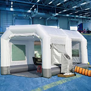GORILLASPRO Inflatable Panit Booth 30x16x11Ft with 2 Blowers (750W+110