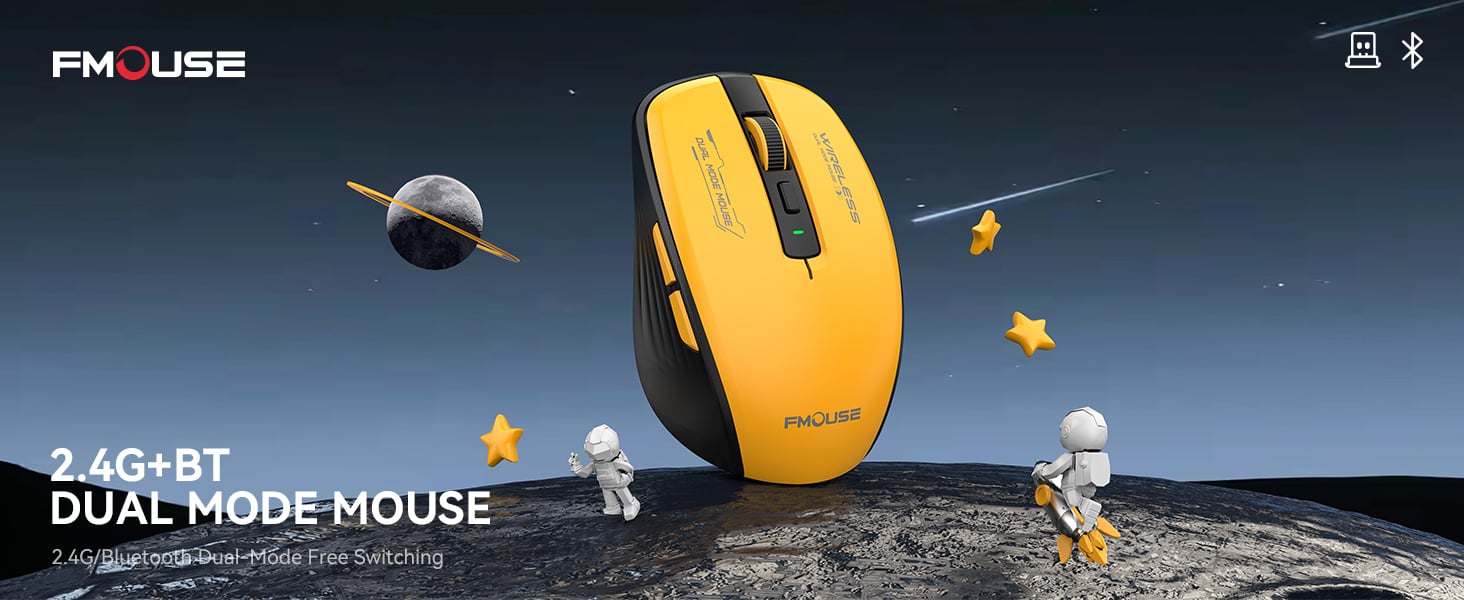 A stylish and durable wireless Bluetooth mouse for young office workers