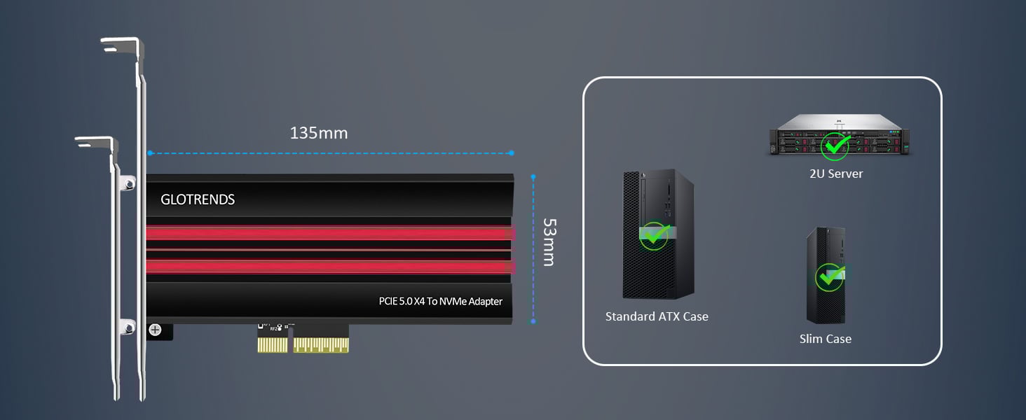 M.2 NVMe to PCIe 5.0 X4 Adapter