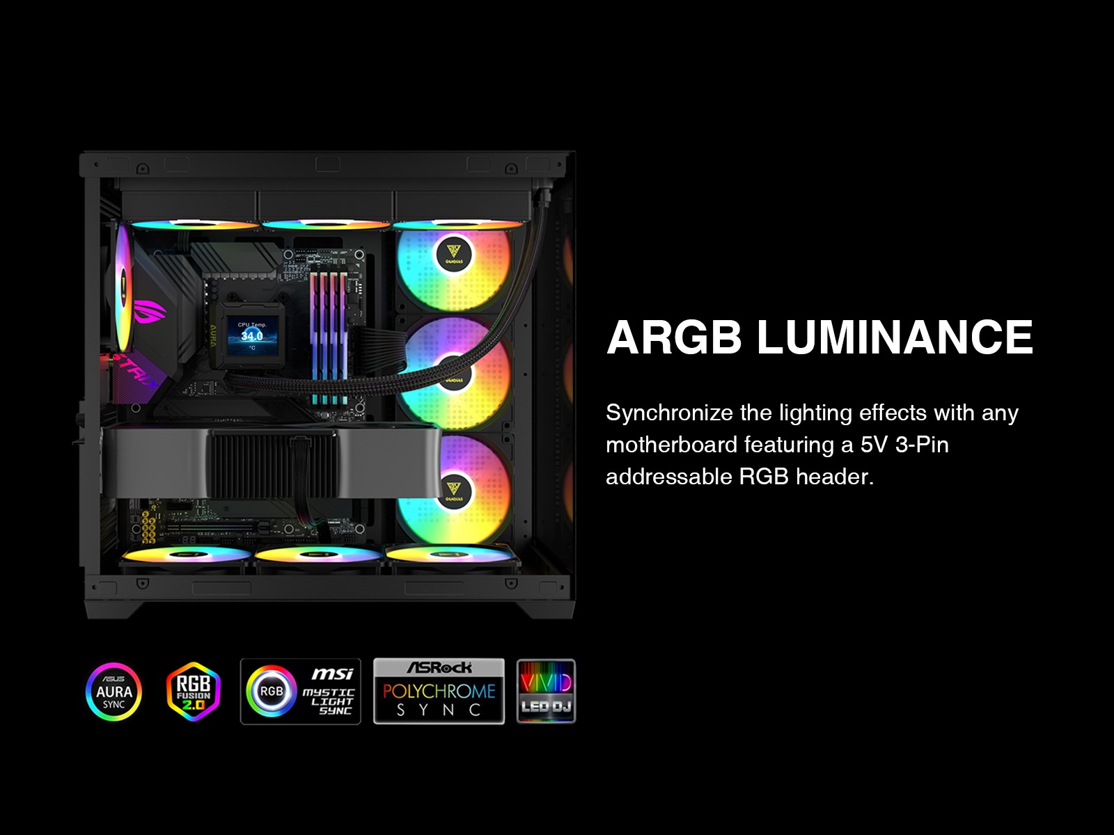 Rosewill AURA GL360 LCD All-in-One CPU Cooler