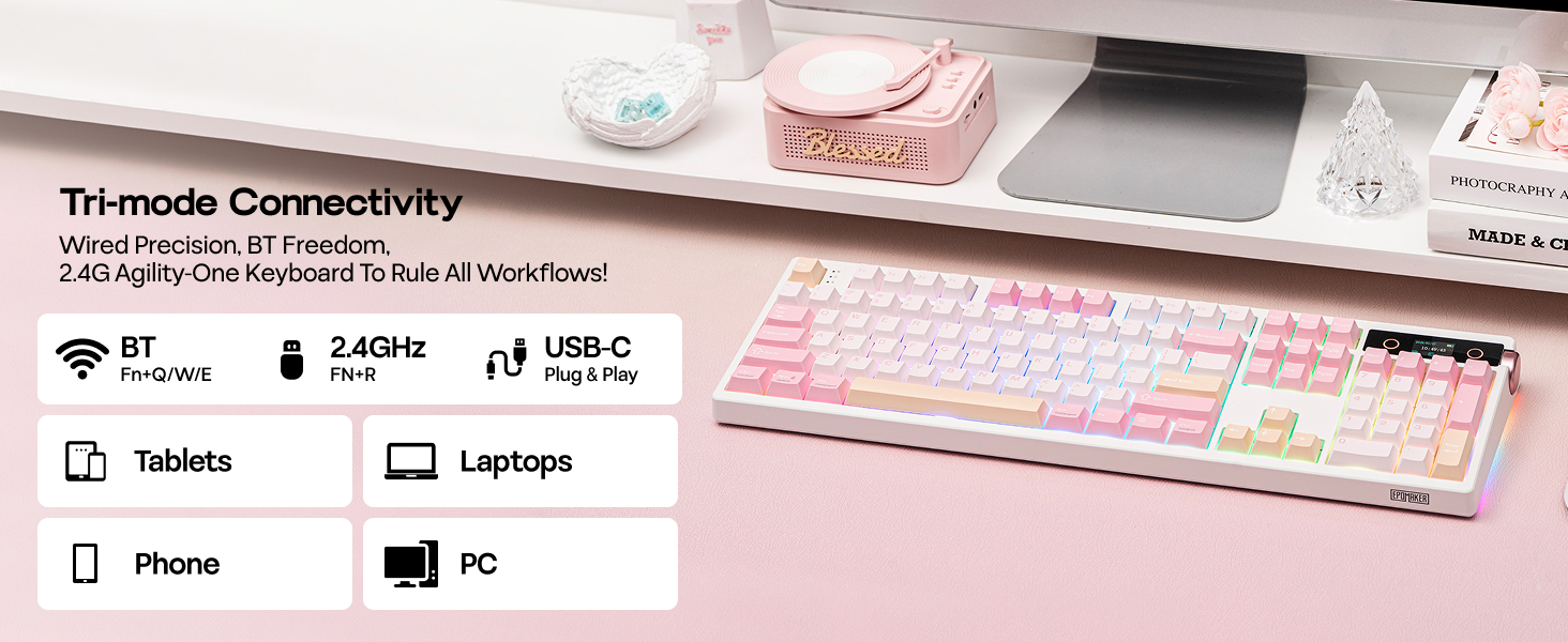 EPOMAKER TH108 PRO Full Size Mechanical Keyboard Tri-Mode